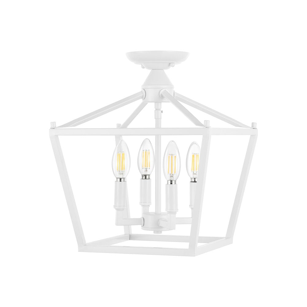 Plains 4-Light Iron Modern Farmhouse Led Flush Mount