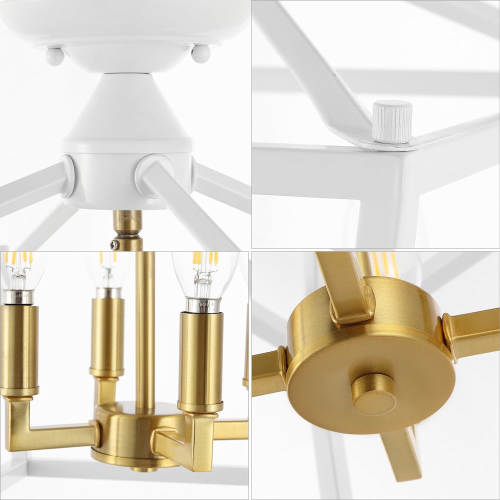 Plains 4-Light Iron Modern Farmhouse Led Flush Mount