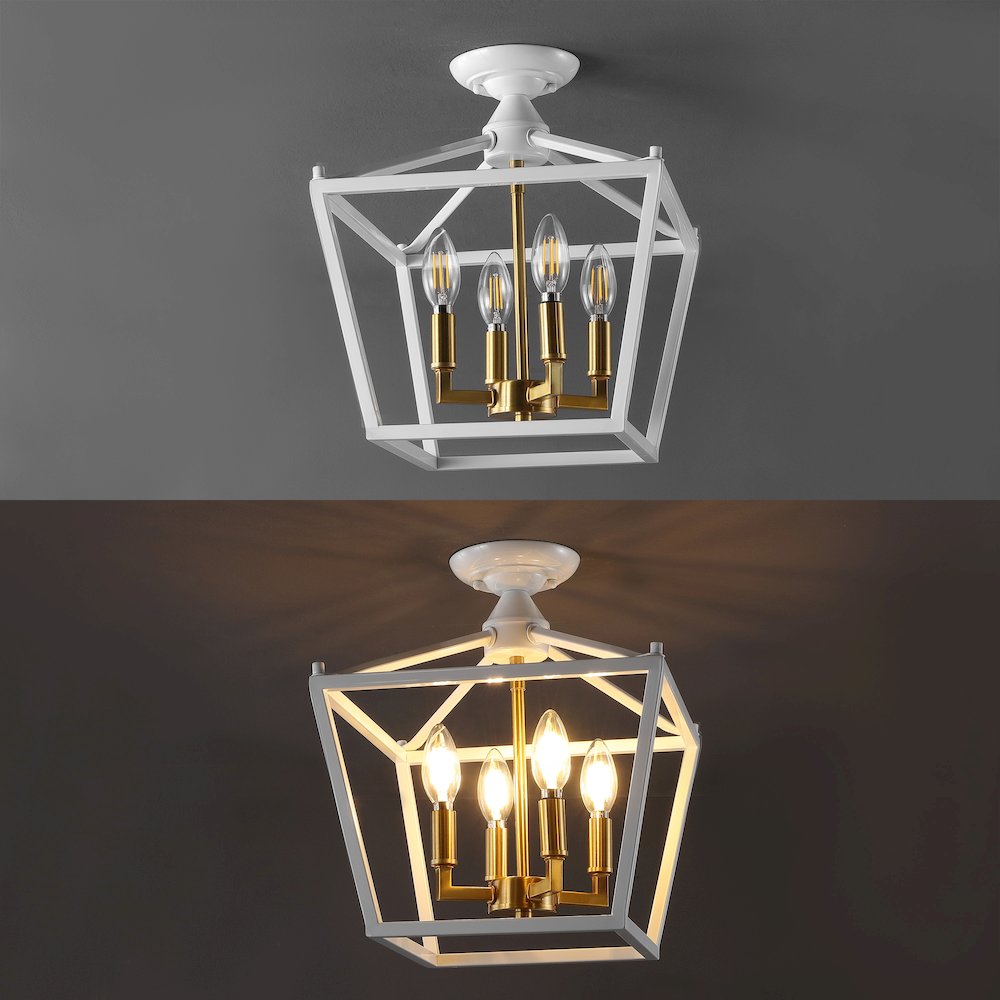 Plains 4-Light Iron Modern Farmhouse Led Flush Mount