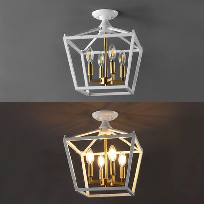 Plains 4-Light Iron Modern Farmhouse Led Flush Mount