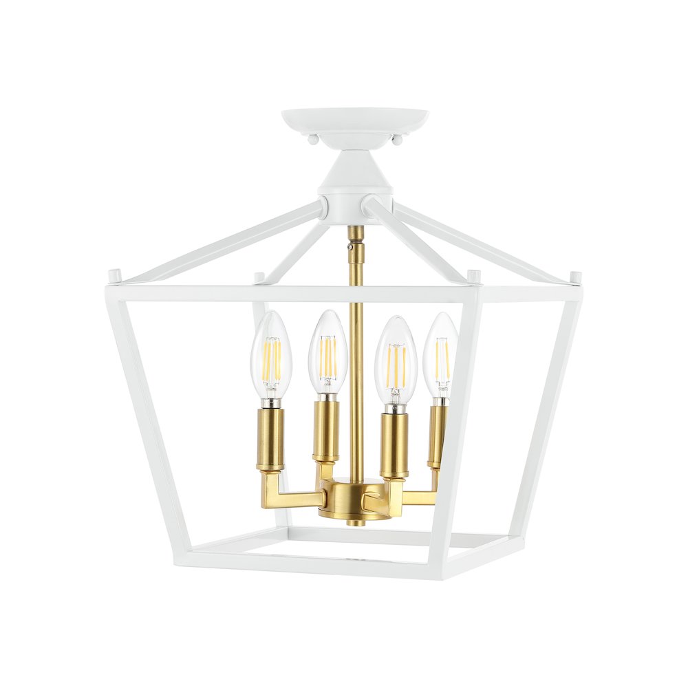 Plains 4-Light Iron Modern Farmhouse Led Flush Mount