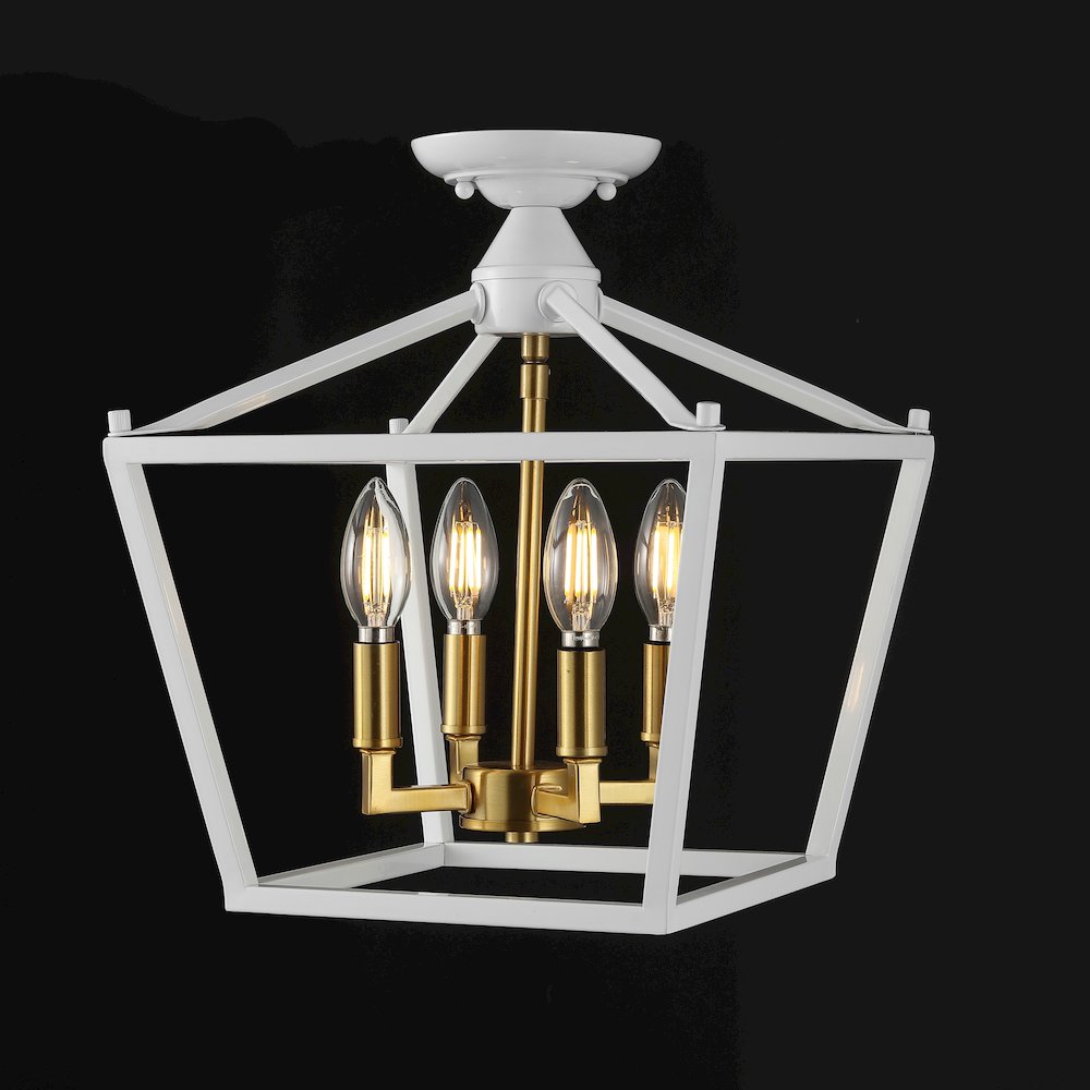 Plains 4-Light Iron Modern Farmhouse Led Flush Mount