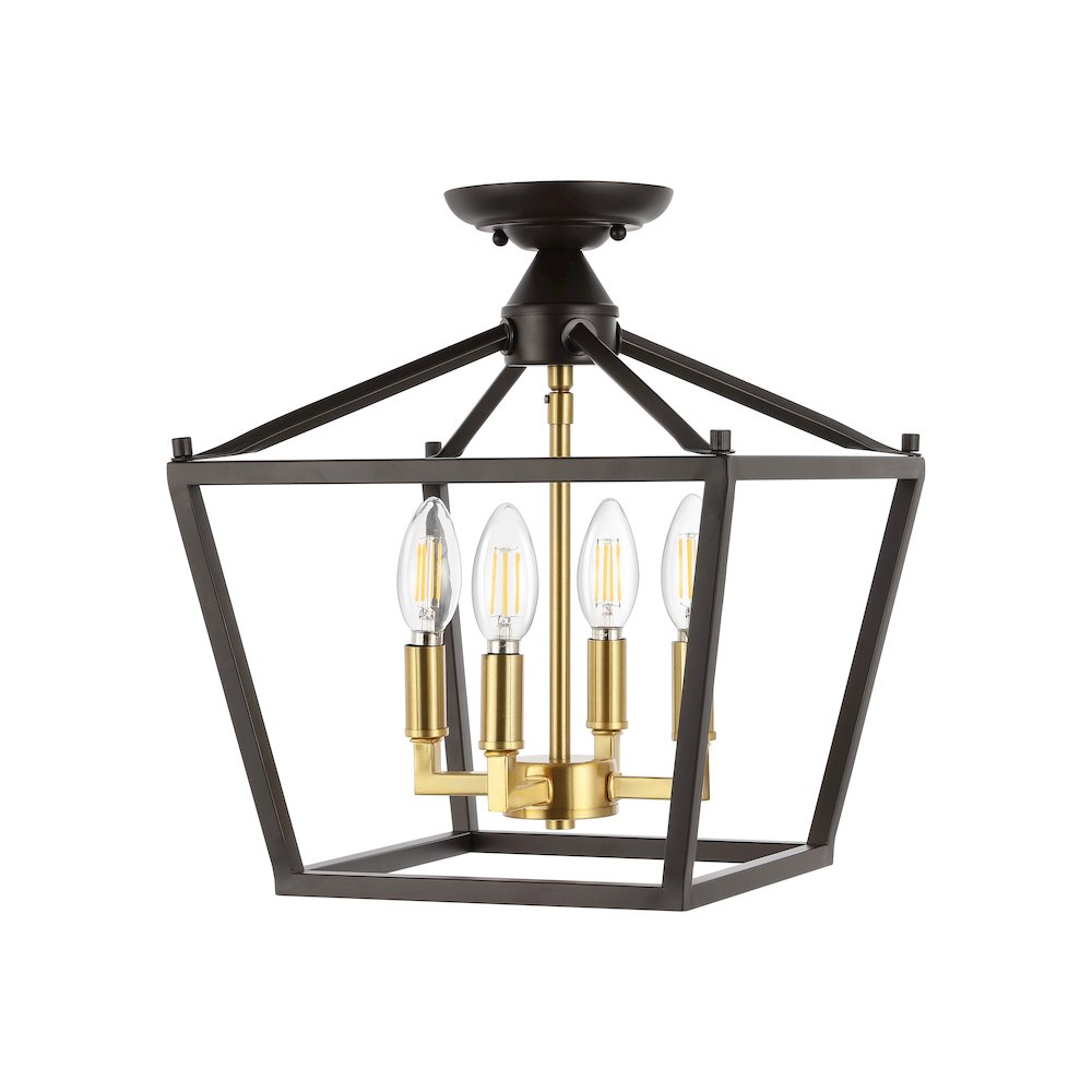 Plains 4-Light Iron Modern Farmhouse Led Flush Mount