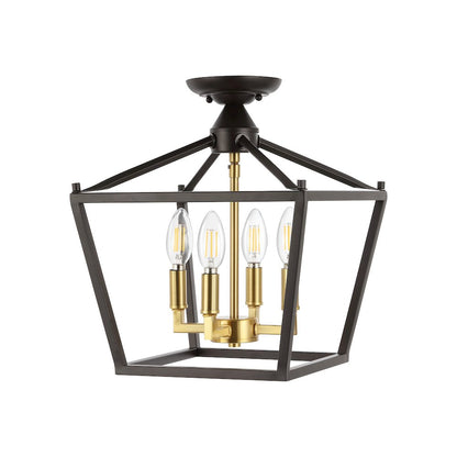 Plains 4-Light Iron Modern Farmhouse Led Flush Mount