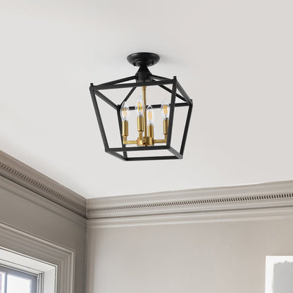 Plains 4-Light Iron Modern Farmhouse Led Flush Mount