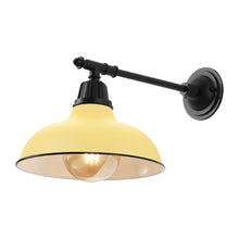 12.25" 1-Light Industrial Iron LED Victorian Arm Outdoor Sconce, Matte Yellow