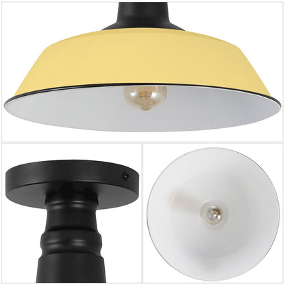 Indoor/Outdoor Iron LED Semi Flush Mount, Matte Yellow