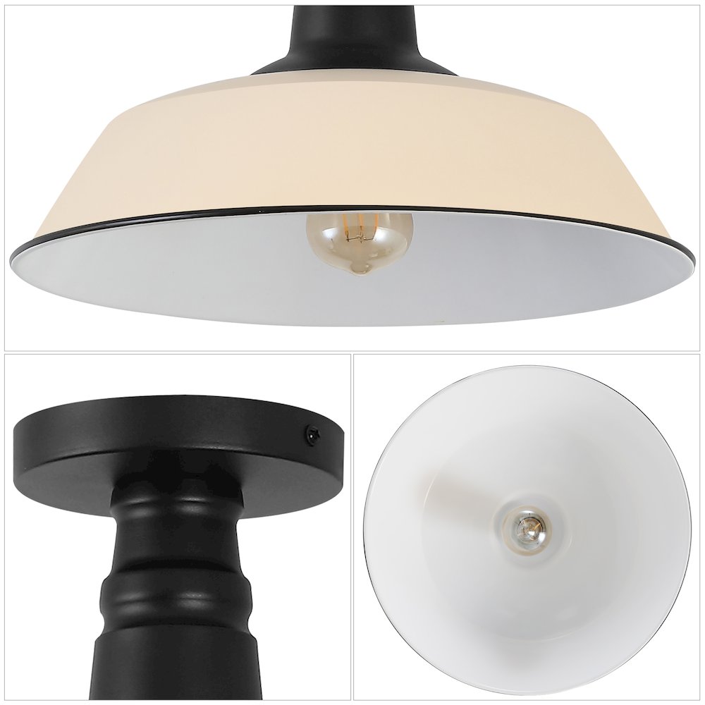 Indoor/Outdoor Iron LED Semi Flush Mount, Matte Almond