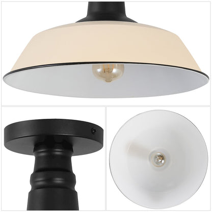 Indoor/Outdoor Iron LED Semi Flush Mount, Matte Almond