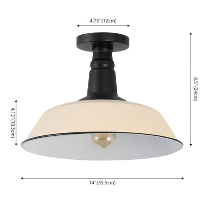 Indoor/Outdoor Iron LED Semi Flush Mount, Matte Almond