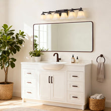 Staunton 6-Light Metal LED Vanity Light with Frosted Glass Shades