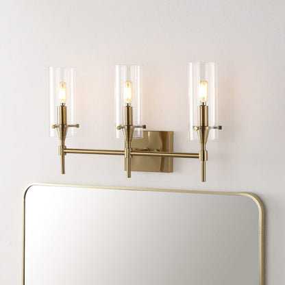 Cato Bohemian Farmhouse Iron/Glass Led Vanity