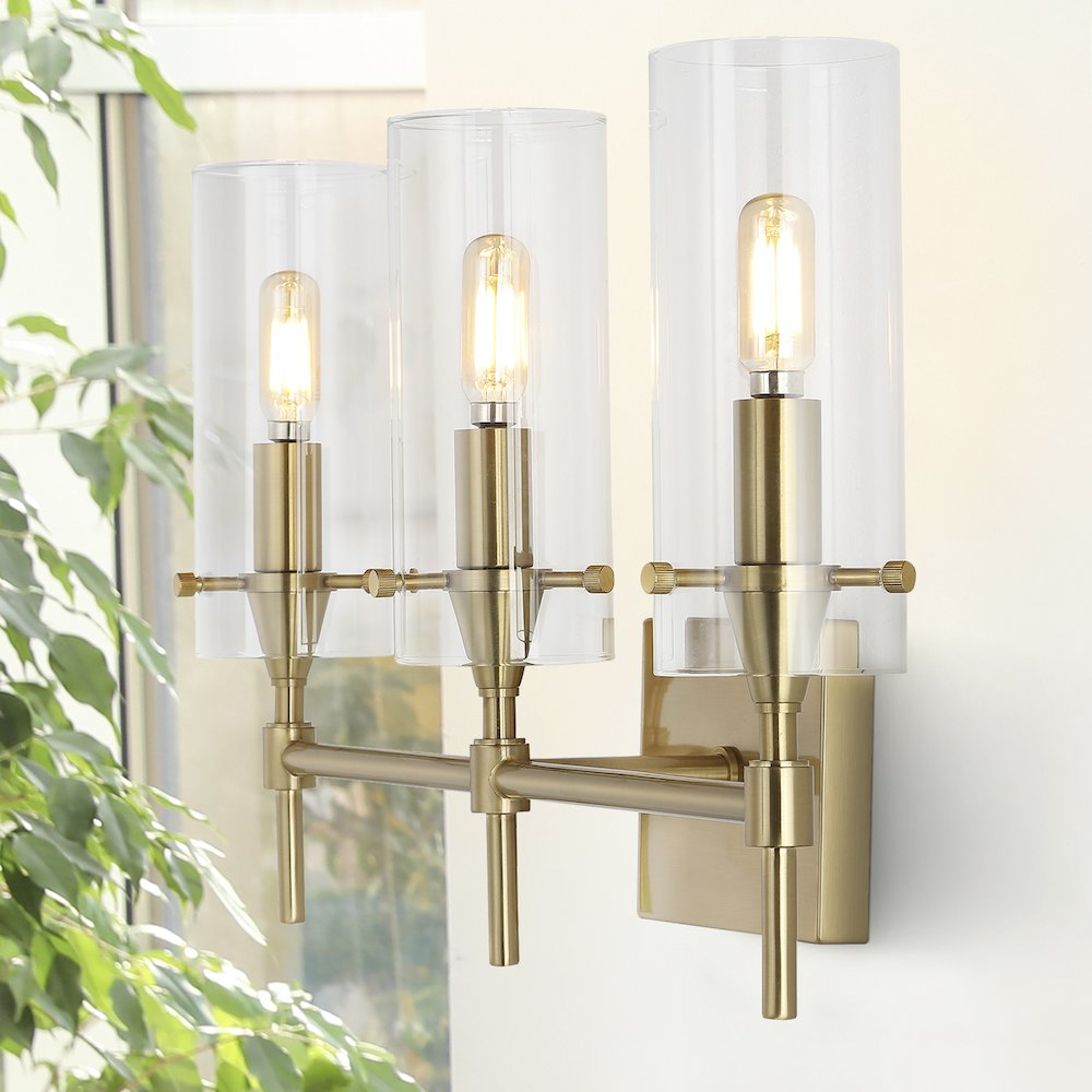 Cato Bohemian Farmhouse Iron/Glass Led Vanity