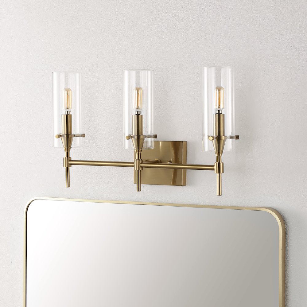 Cato Bohemian Farmhouse Iron/Glass Led Vanity