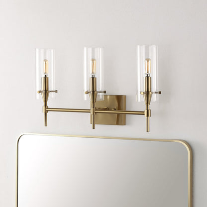 Cato Bohemian Farmhouse Iron/Glass Led Vanity