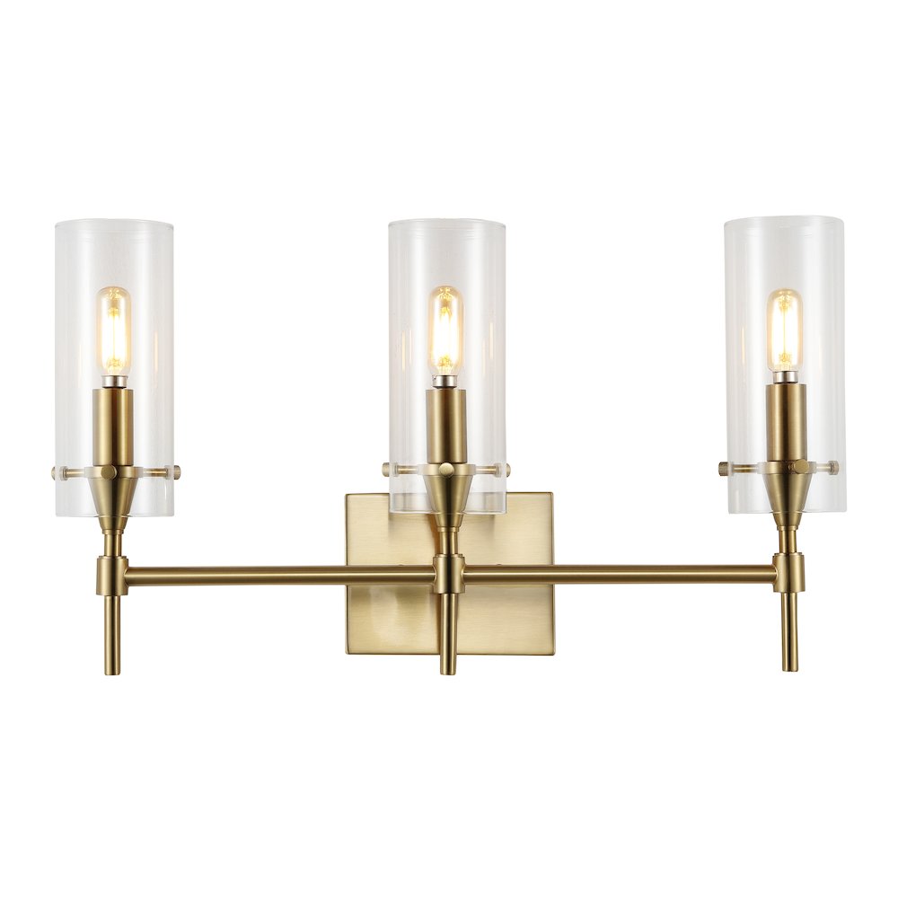 Cato Bohemian Farmhouse Iron/Glass Led Vanity