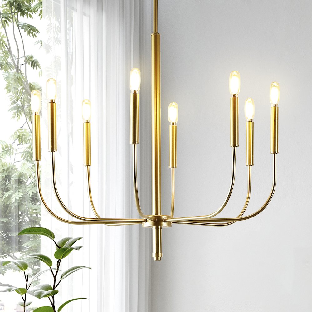 Amoros Modern Mid Century Iron Led Chandelier