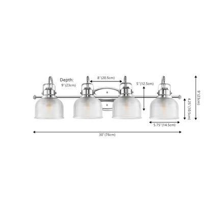Virginia 4-Light Metal/Glass Led Vanity Light