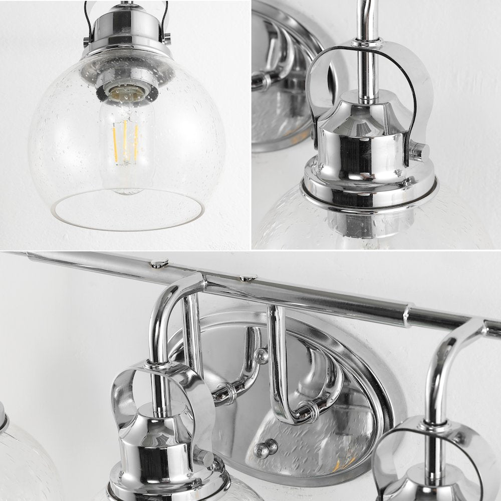 Shirley 5-Light Metal/Seeded Glass Vanity Light
