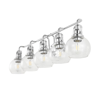 Shirley 5-Light Metal/Seeded Glass Vanity Light