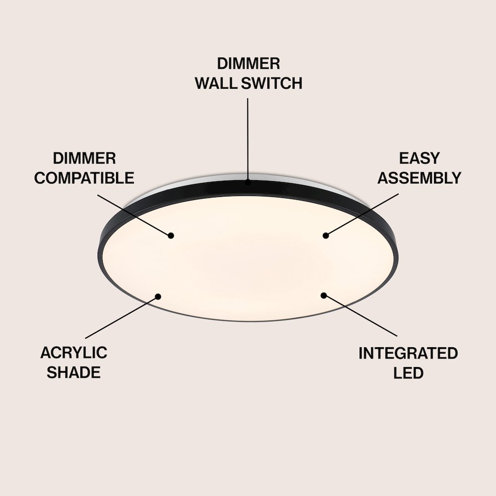 Astrid 1-Light Modern Minimalist Iron Circle Integrated Led Flush Mount