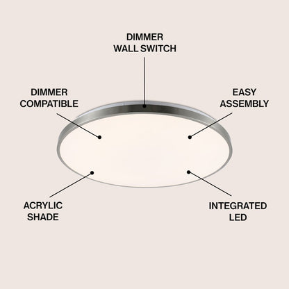 Astrid 1-Light Modern Minimalist Iron Circle Integrated Led Flush Mount