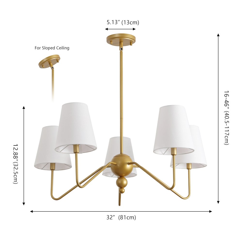 Skylar 5-Light Metal Inverted Gourd LED Chandelier