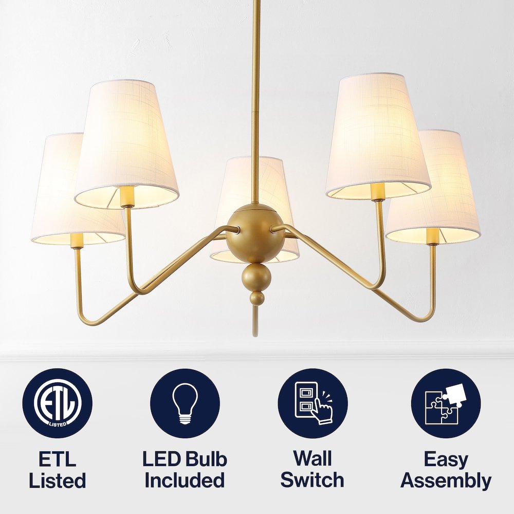 Skylar 5-Light Metal Inverted Gourd LED Chandelier