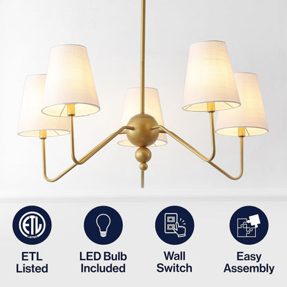 Skylar 5-Light Metal Inverted Gourd LED Chandelier