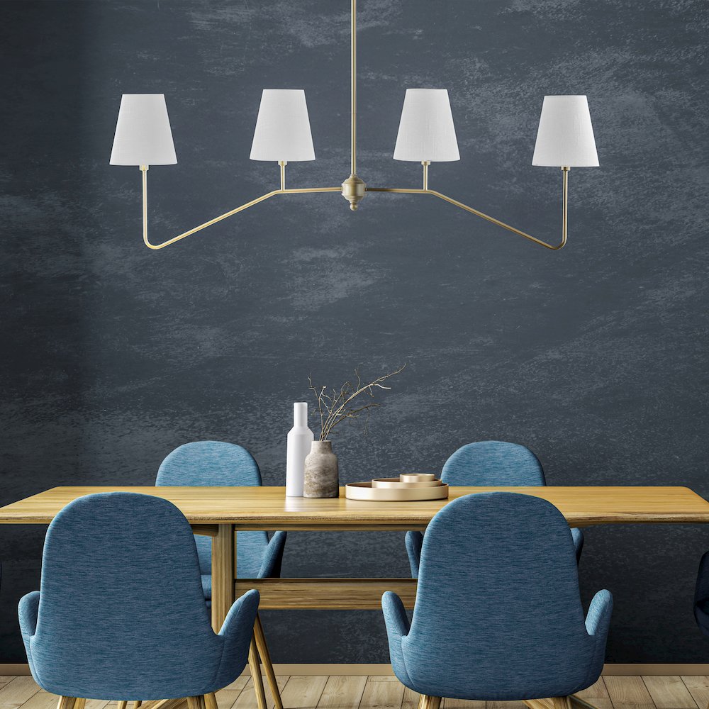 Signe 4-Light Classic Minimalist Iron Linear Led Pendant