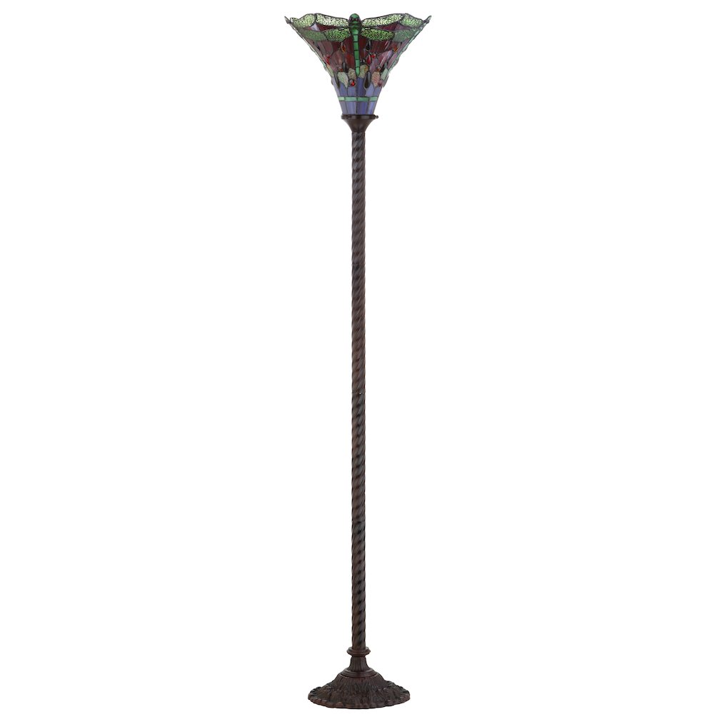 Dragonfly Tiffany Style Torchiere Led Floor Lamp