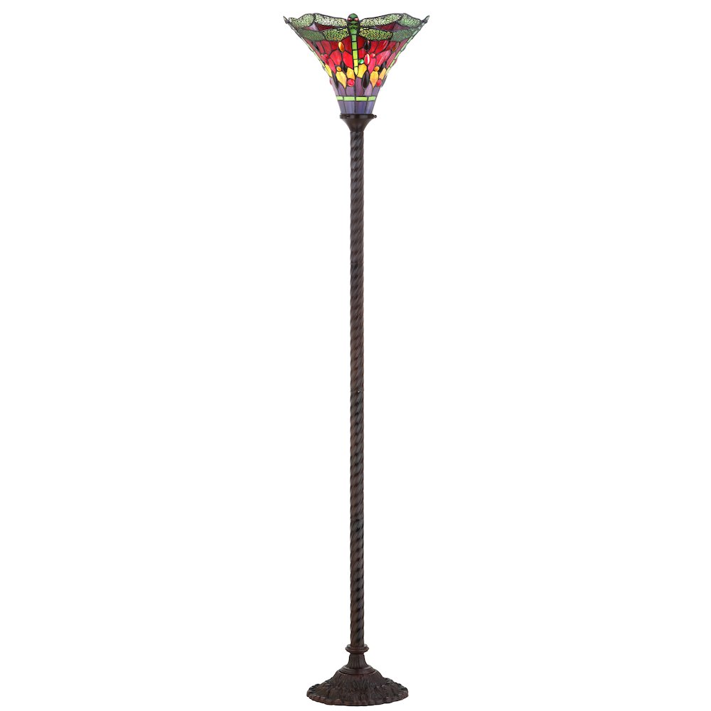 Dragonfly Tiffany Style Torchiere Led Floor Lamp