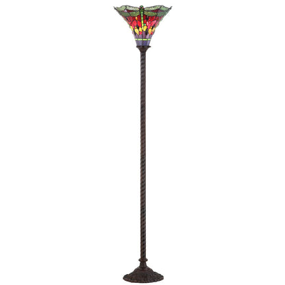Dragonfly Tiffany Style Torchiere Led Floor Lamp