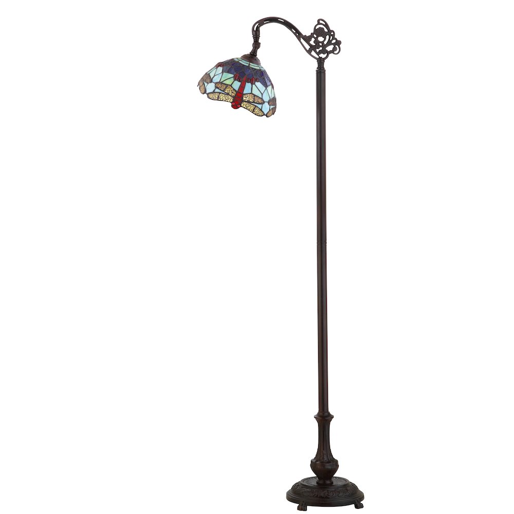 Dragonfly Tiffany Style Arched Led Floor Lamp