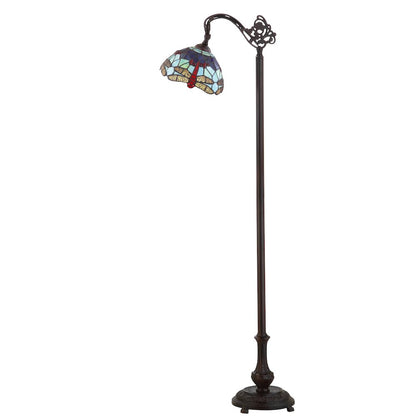 Dragonfly Tiffany Style Arched Led Floor Lamp