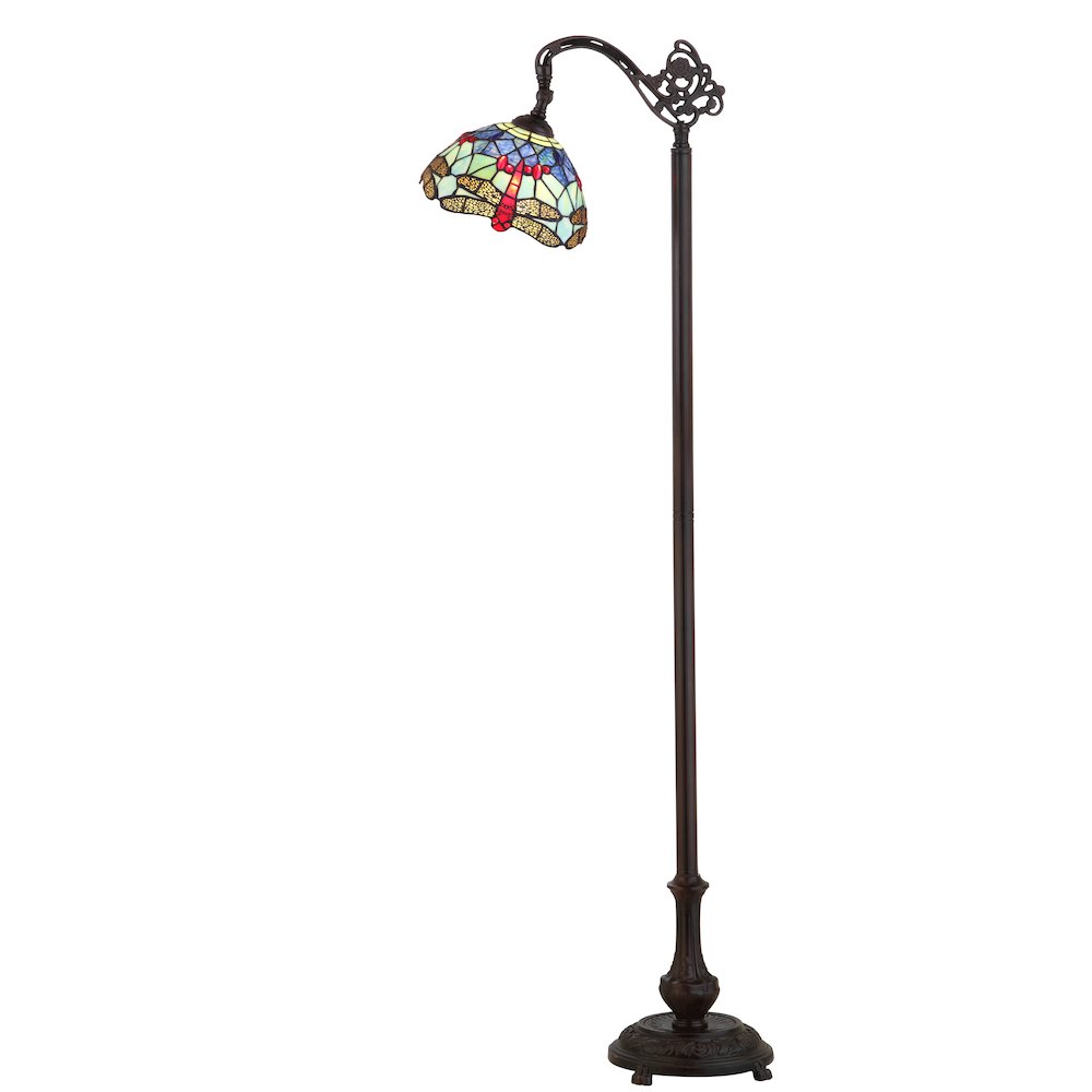Dragonfly Tiffany Style Arched Led Floor Lamp