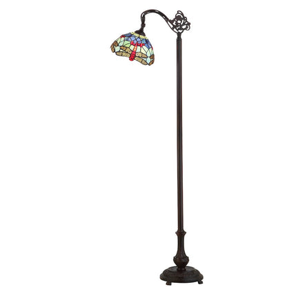 Dragonfly Tiffany Style Arched Led Floor Lamp