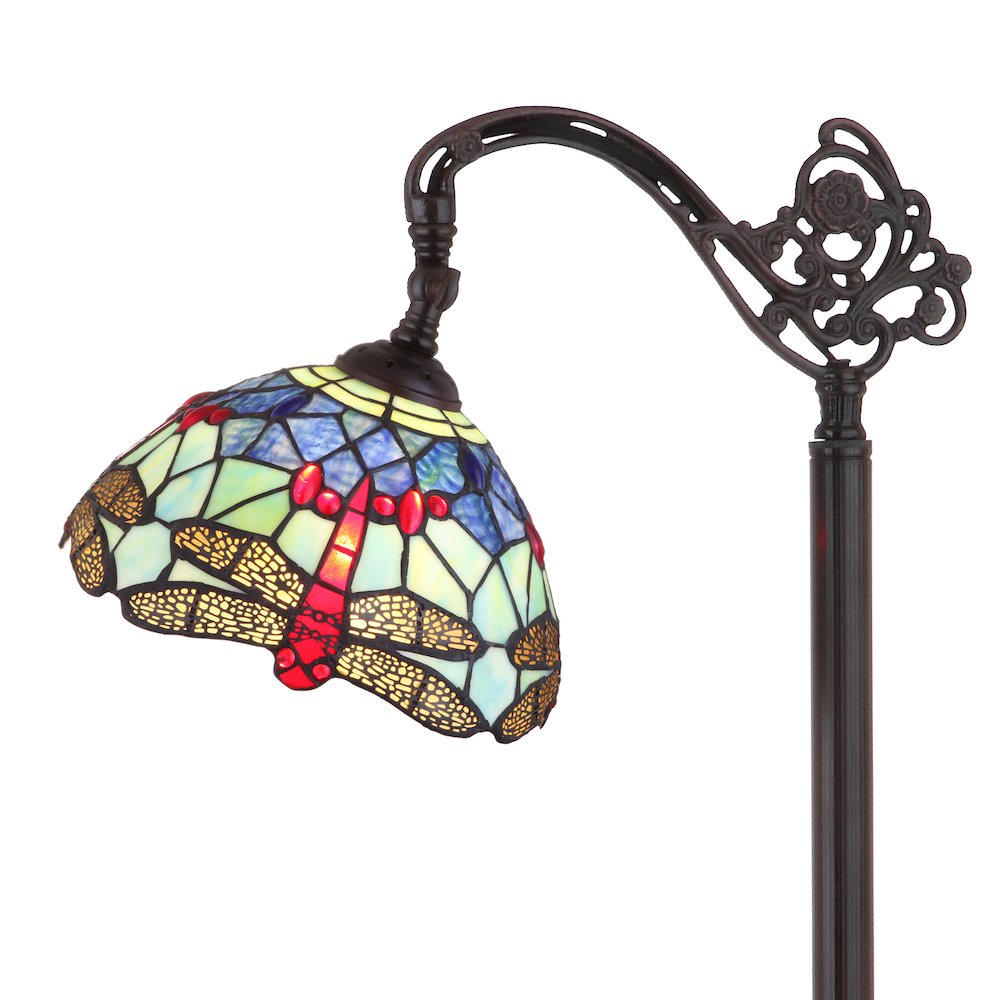 Dragonfly Tiffany Style Arched Led Floor Lamp