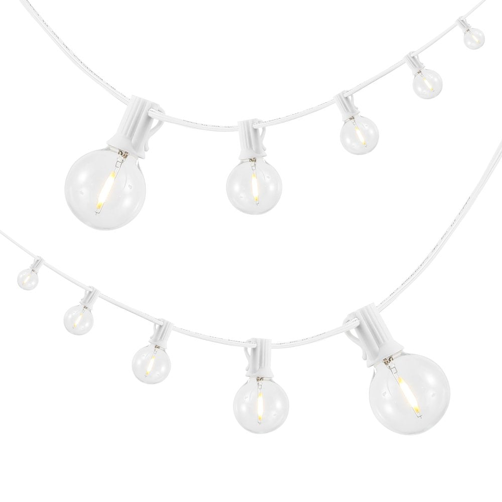 25-Light 25 ft. Rustic Incandescent G40 Bistro Globe Bulb String Lights, White