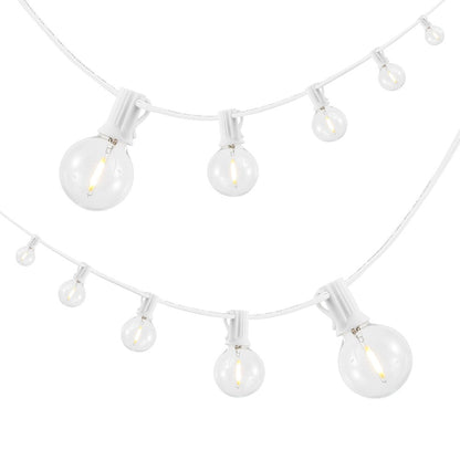 25-Light 25 ft. Rustic Incandescent G40 Bistro Globe Bulb String Lights, White