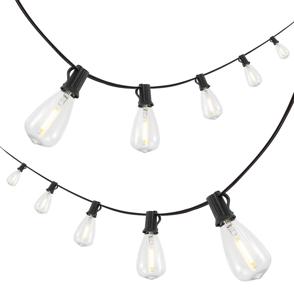 10-Light 10 ft. Rustic Industrial ST38 Clear Bulb String Lights, Black - LED
