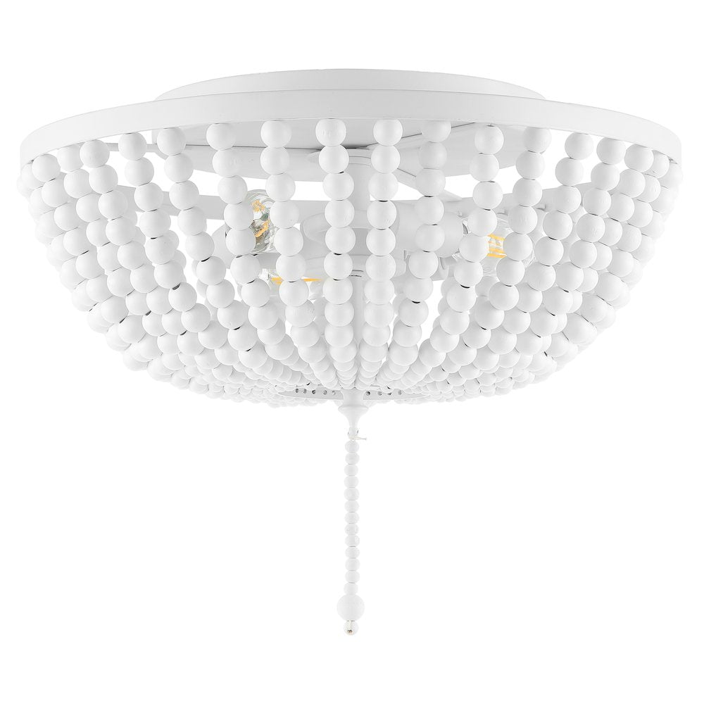 Allison Wood Beaded/Metal Led Flush Mount