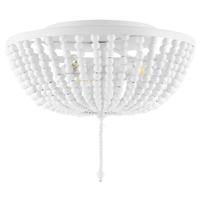Allison Wood Beaded/Metal Led Flush Mount
