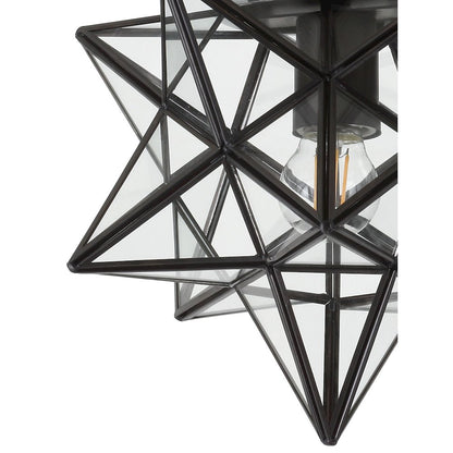 Stella Moravian Star Metal/Clear Glass Led Pendant