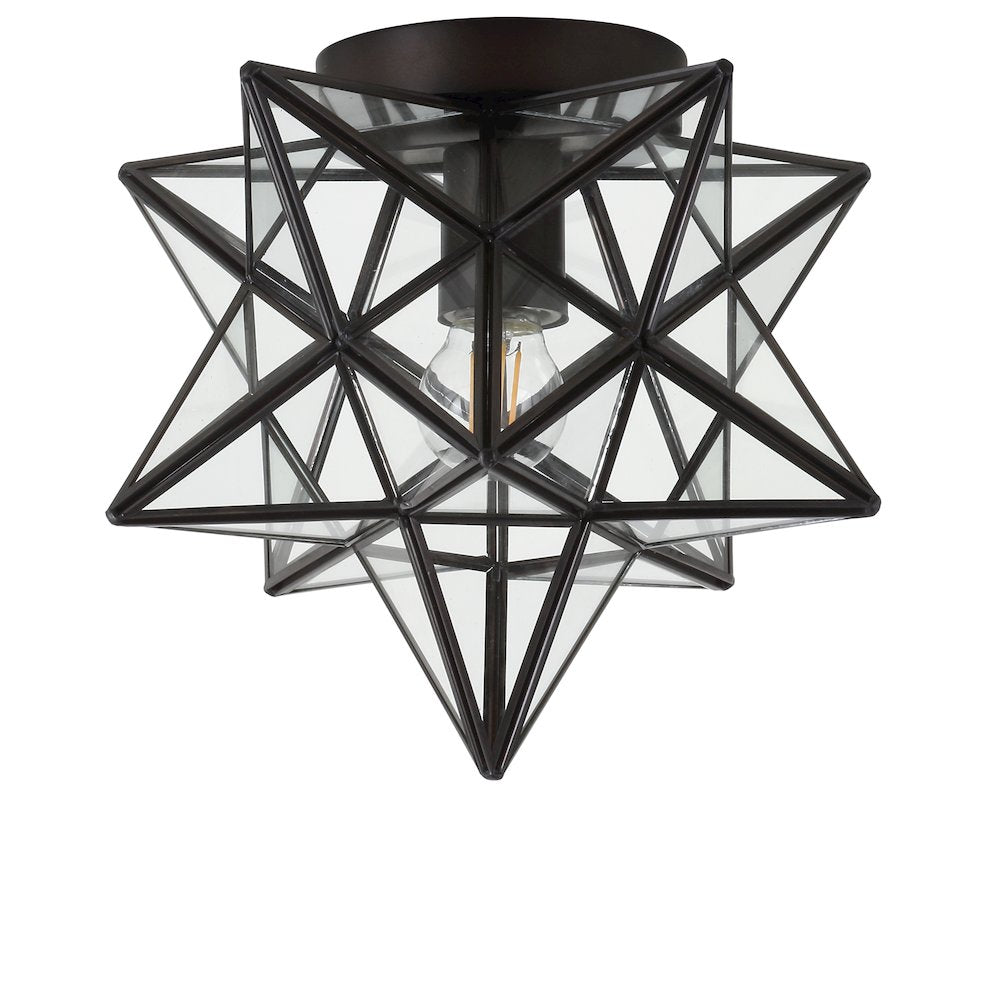 Stella Moravian Star Metal/Clear Glass Led Pendant