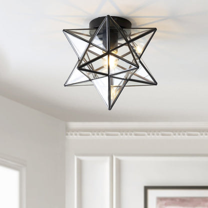 Stella Moravian Star Metal/Clear Glass Led Pendant
