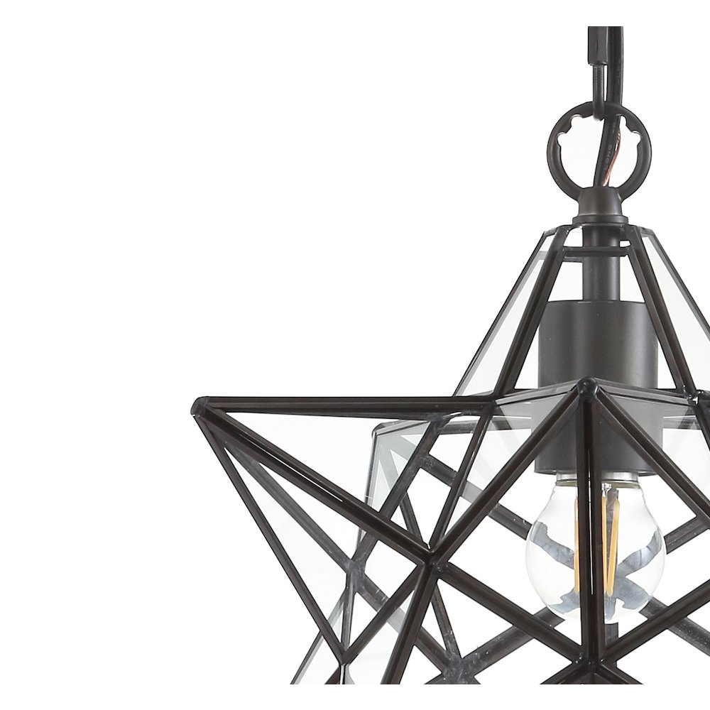 Stella Moravian Star Metal/Clear Glass Led Pendant