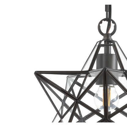 Stella Moravian Star Metal/Clear Glass Led Pendant