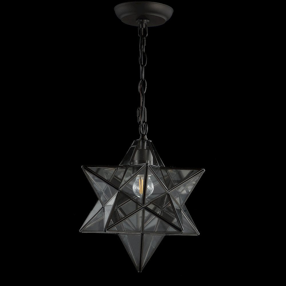 Stella Moravian Star Metal/Clear Glass Led Pendant