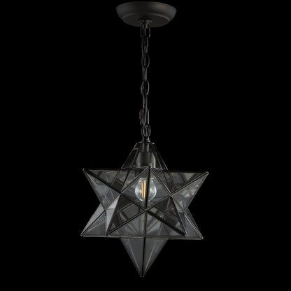 Stella Moravian Star Metal/Clear Glass Led Pendant